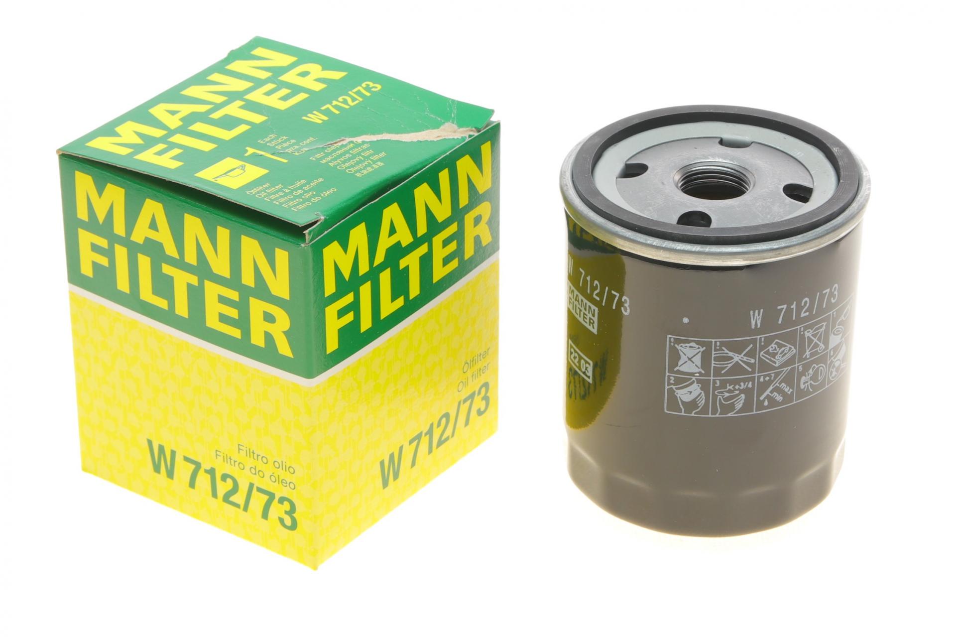 Фильтр масляный Mann-Filter для Mazda 3 2,0 03-14/Mazda 5 1,8/2,0 05-/Mazda 6 1,8/2,0 02-13 (W 712/73)