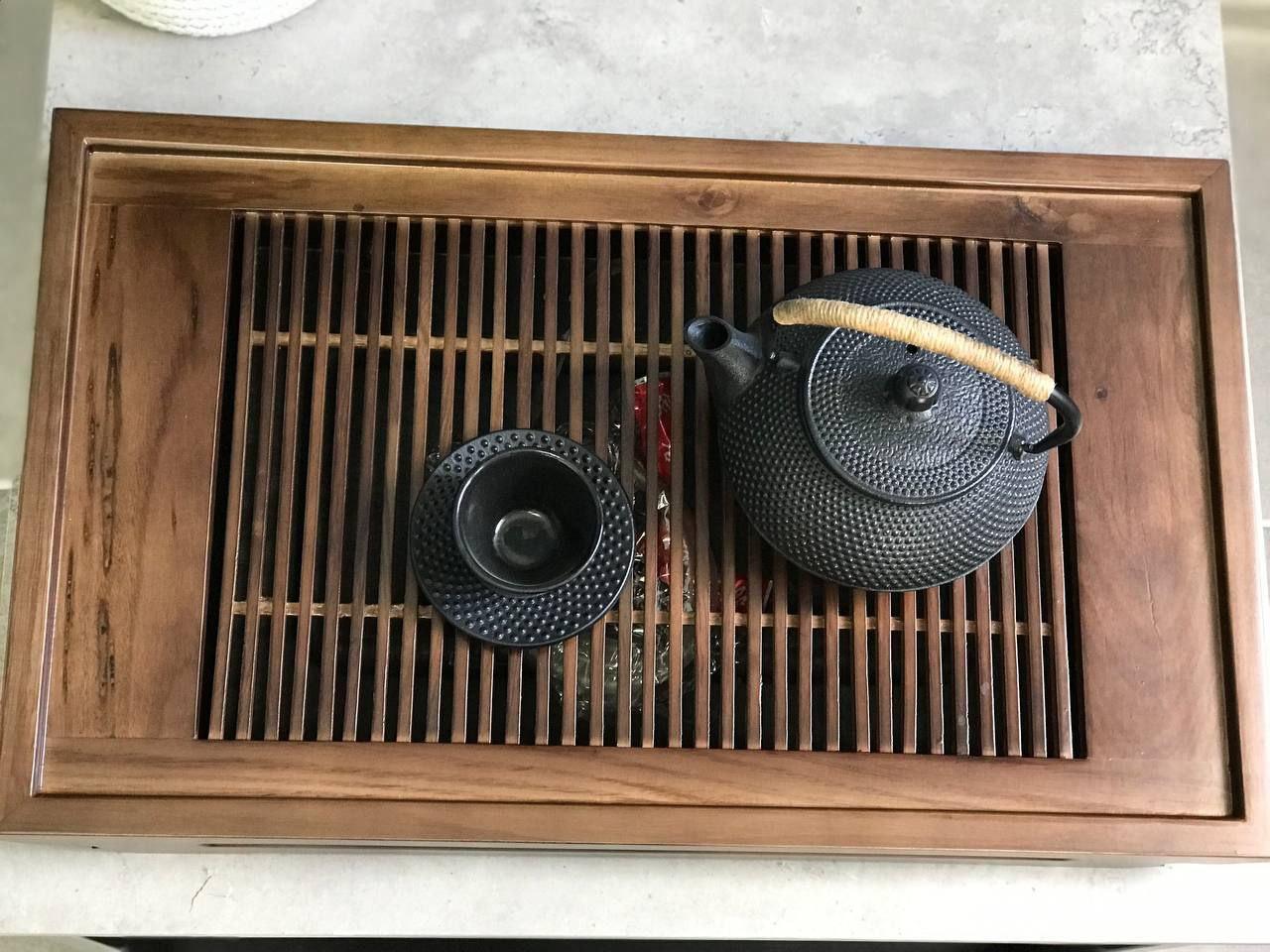 Таця-чабань для чайної церемонії Тайбей дерев'яна 56х33х6 см (OS-T0522) - фото 4