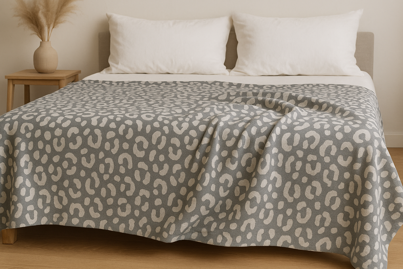 Плед Леопард муслин полуторный 160х220 см Серый (L5557/х160) Плед Леопард муслин полуторный 160х220 см Серый (L5557/х160)