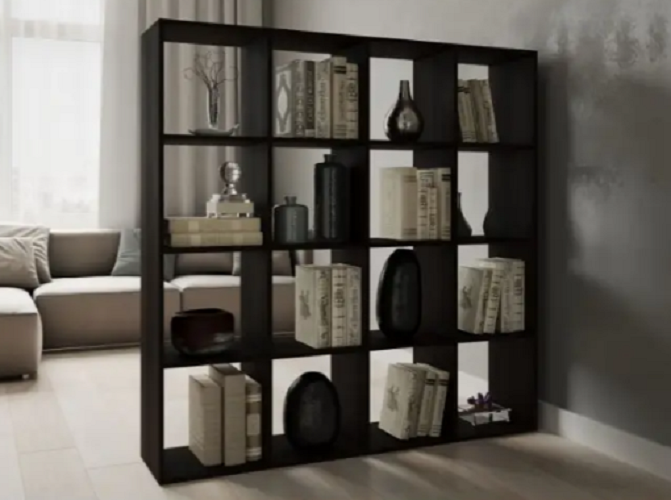 Стеллаж полочка для дома на 16 ячеек Венге темный (P11в) - фото 1 Стеллаж полочка для дома на 16 ячеек Венге темный (P11в) - фото 1