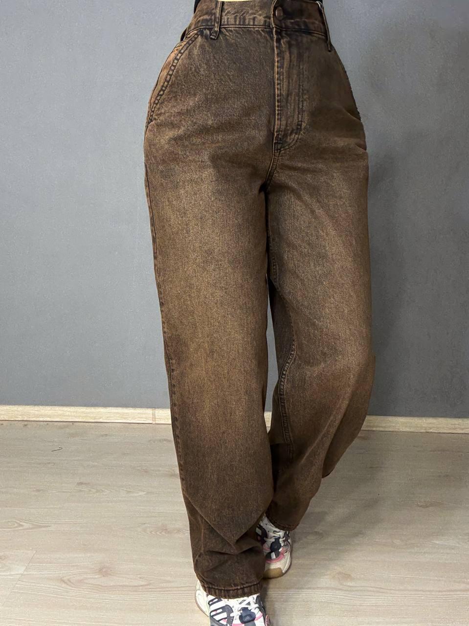 Джинсы женские ITS Basic 2952-4 skater fit с косыми карманами р. 38 Коричневый (5761) - фото 7