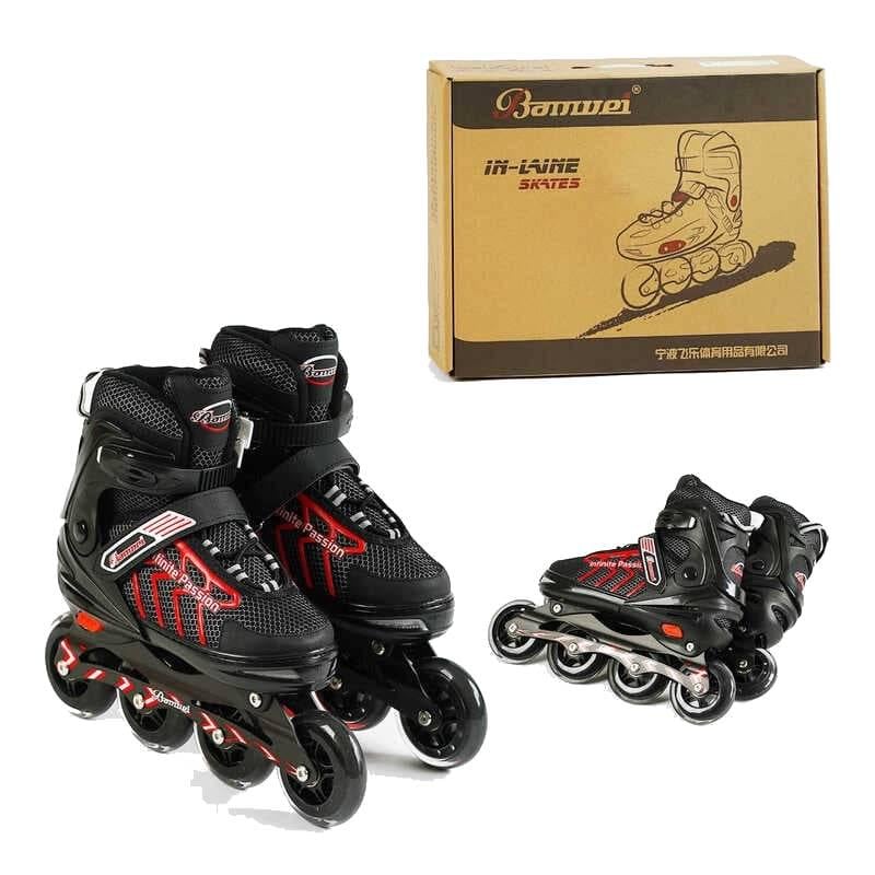 Коньки роликовые In-Laine Skates PU колеса р. 39-42 Red (141171) - фото 2