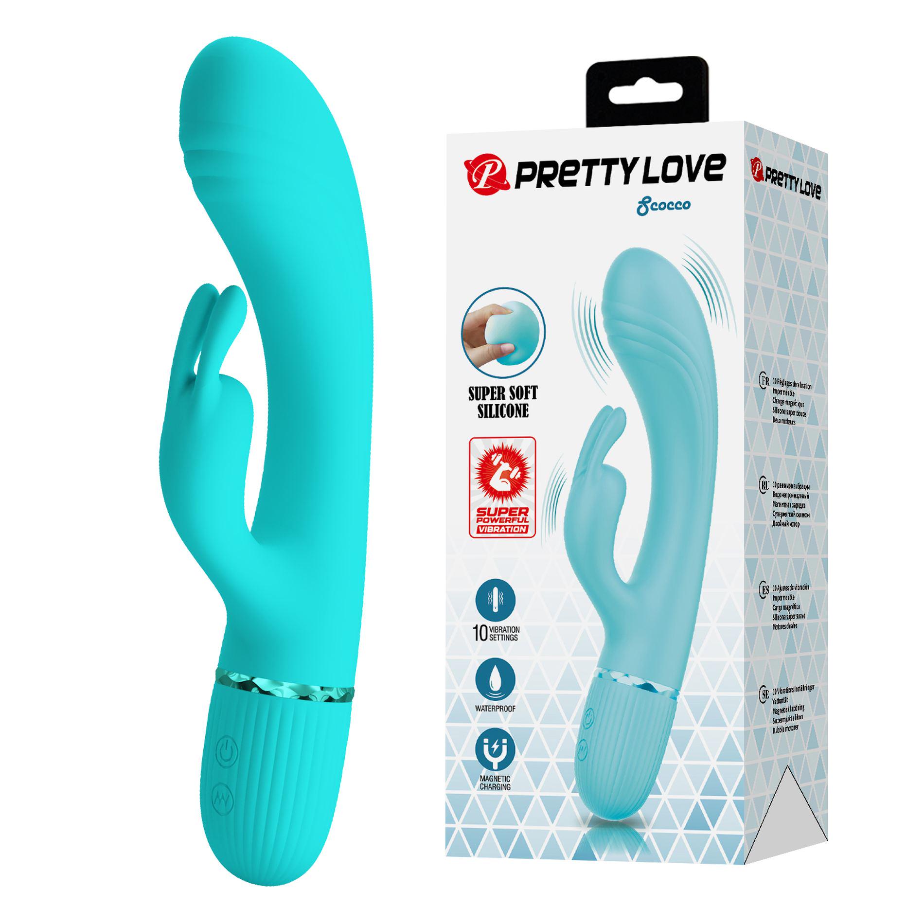Вибратор-кролик Pretty Love Scocco 20х3,6 см Голубой (BW-500060-1)
