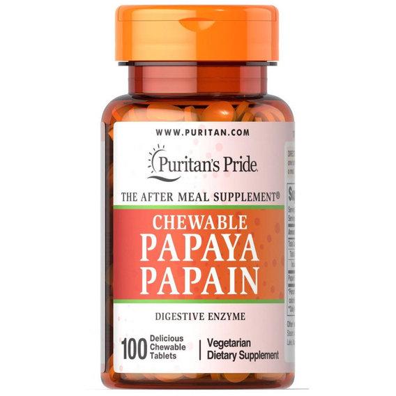 Комплекс для пищеварения Puritan's Pride Papaya Papain 100 Chewable Tabs (000004171) Комплекс для пищеварения Puritan's Pride Papaya Papain 100 Chewable Tabs (000004171)
