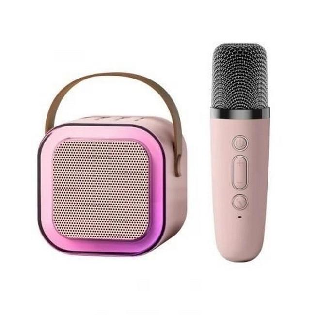 Колонка K12 Bluetooth з караоке та мікрофоном Pink (020680) - фото 2