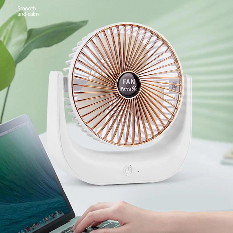 Вентилятор настольный USB UKC Fan Portable F138 аккумуляторный с наклоном - фото 8