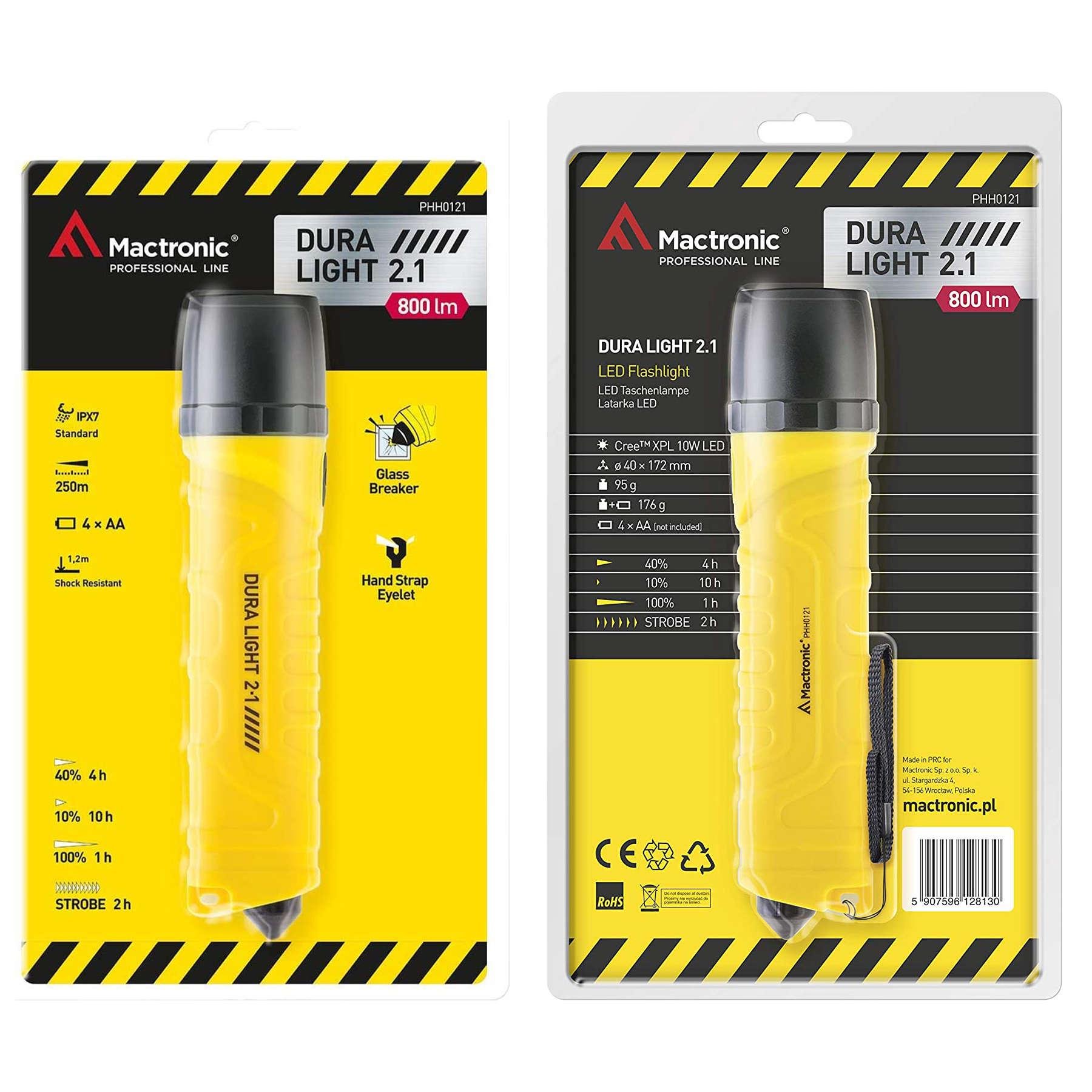 Фонарь профессиональный Mactronic Dura Light 2.1 800 Lm Glass Breaker (PHH0121) - фото 7 Фонарь профессиональный Mactronic Dura Light 2.1 800 Lm Glass Breaker (PHH0121) - фото 7