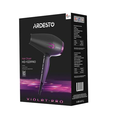 Фен с диффузором Ardesto Violet PRO HD-Y221PRO 1750-2100Вт 2 скорости 3 температурные режимы Черный (589655) - фото 7