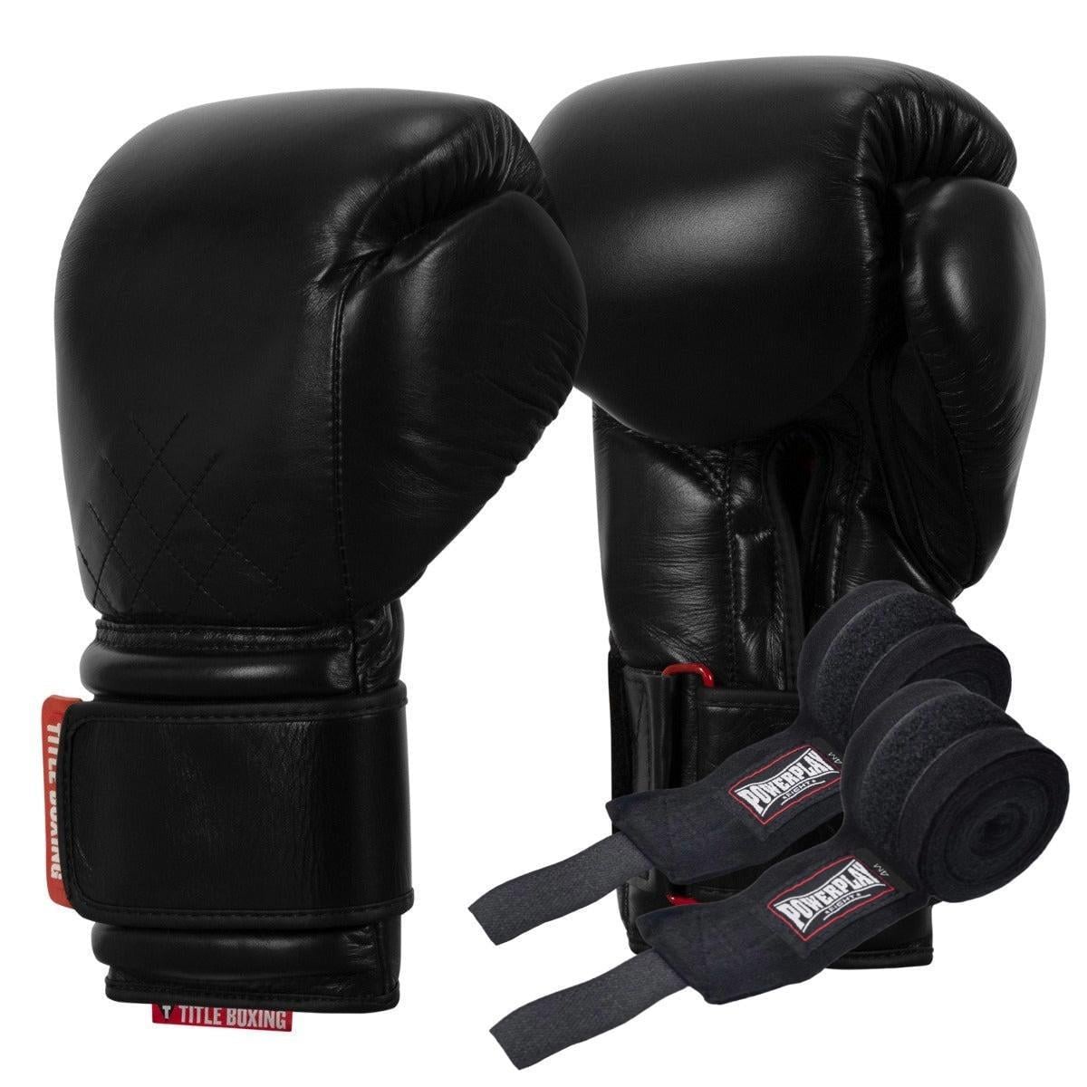 Боксерские перчатки Title Boxing Ko-Vert 16 oz бинты 4 м в комплекте Black (3019820561) Боксерские перчатки Title Boxing Ko-Vert 16 oz бинты 4 м в комплекте Black (3019820561)