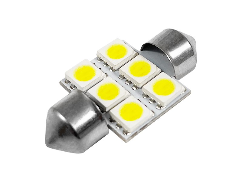 Автолампа светодиодная C5W SV8,5 12 В 31 мм SMD5050-6led Белый (65)