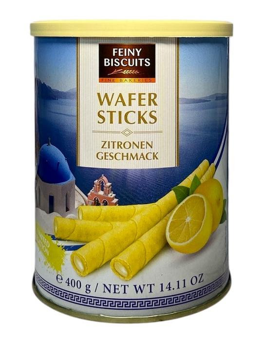 Трубочки вафельные Feiny Biscuits со вкусом лимона в металлической банке 400 г (60907)