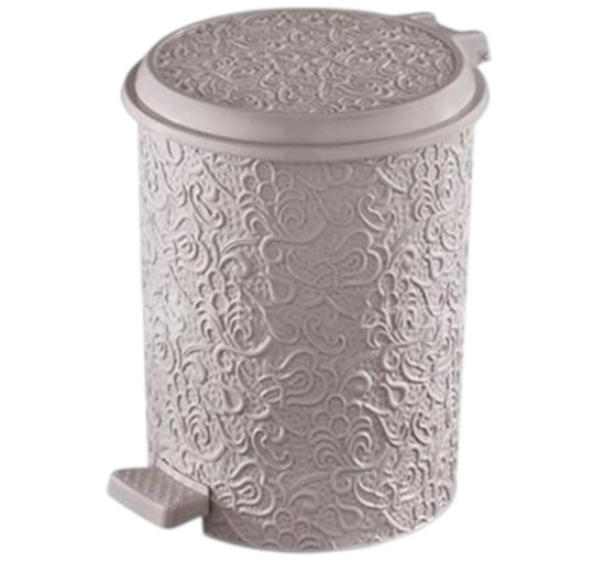 Відро для сміття на 11 л ажурне з педаллю і кришкою пластикове Пудровий (147-46-50050) Відро для сміття на 11 л ажурне з педаллю і кришкою пластикове Пудровий (147-46-50050)