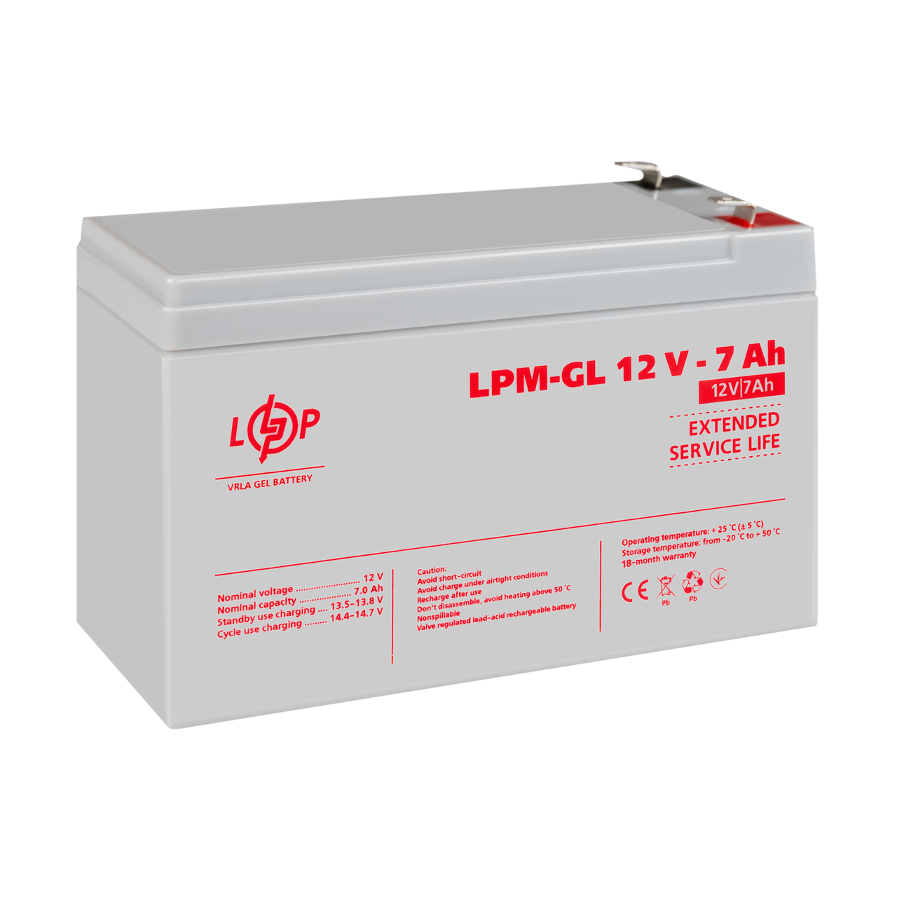 Аккумулятор гелевый LPM-GL 12V-7 Ah - фото 4 Аккумулятор гелевый LPM-GL 12V-7 Ah - фото 4