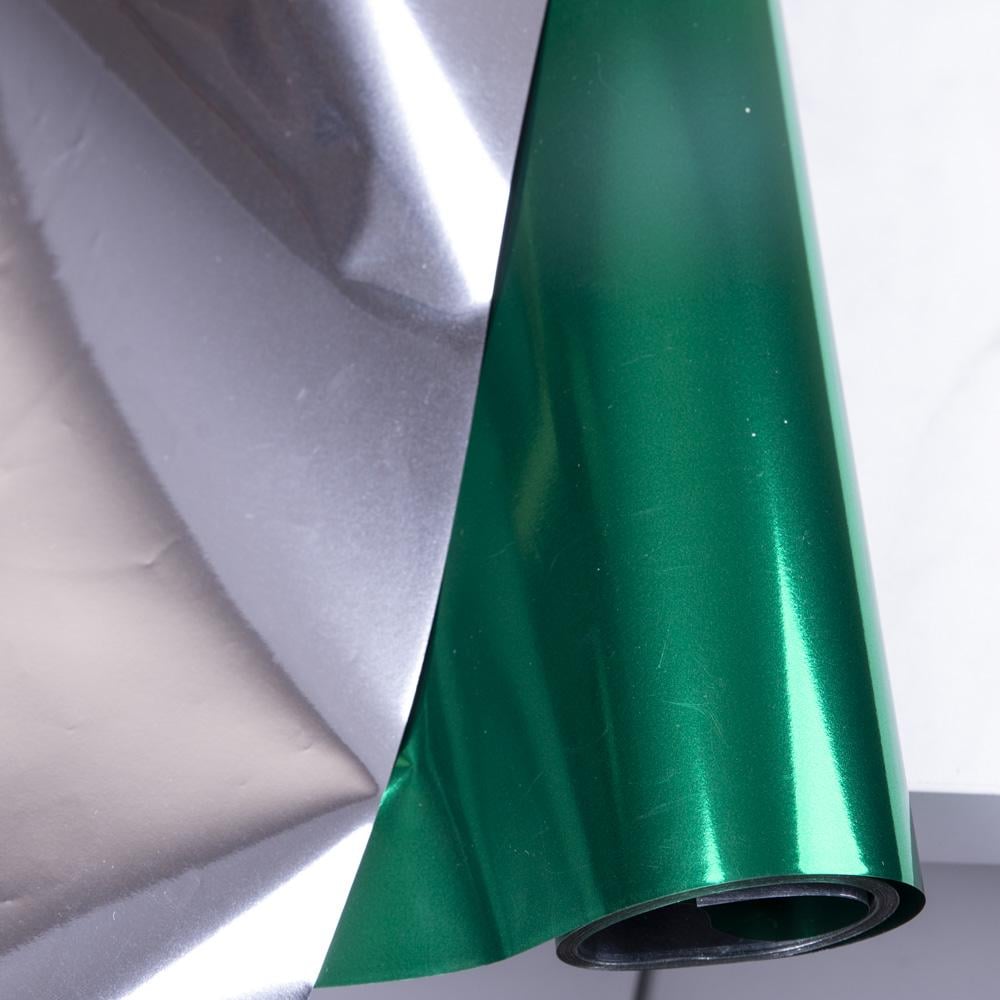 Пленка подарочная двусторонняя 10 м Зелено-серебристый (8527-26)