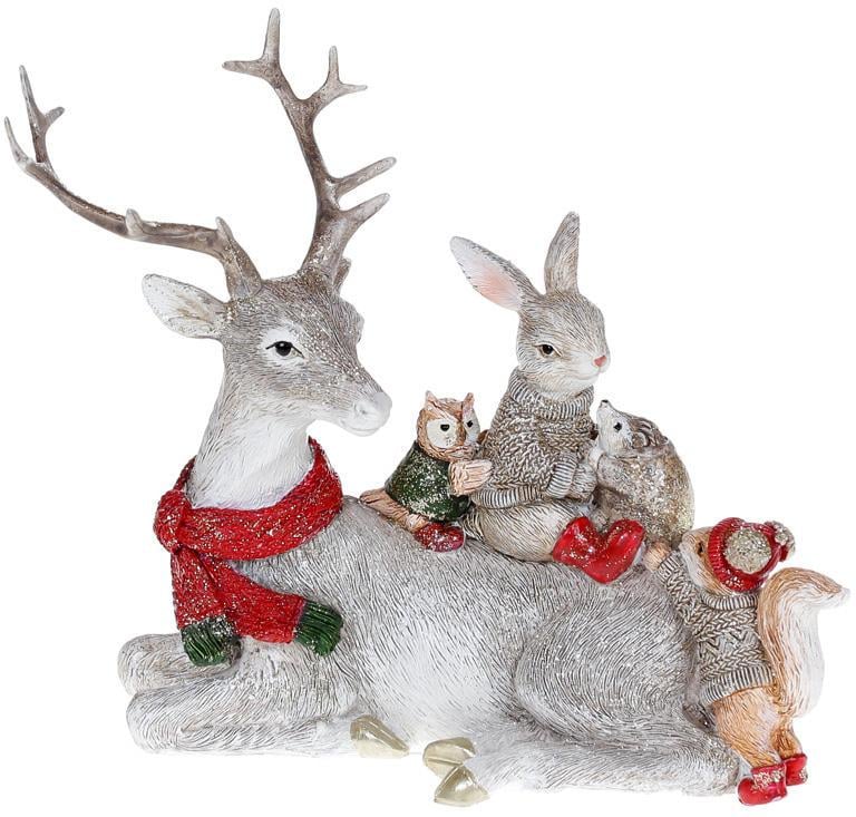 Статуэтка декоративная Лесные Жители 16 см Светло-серый Статуэтка декоративная Лесные Жители 16 см Светло-серый