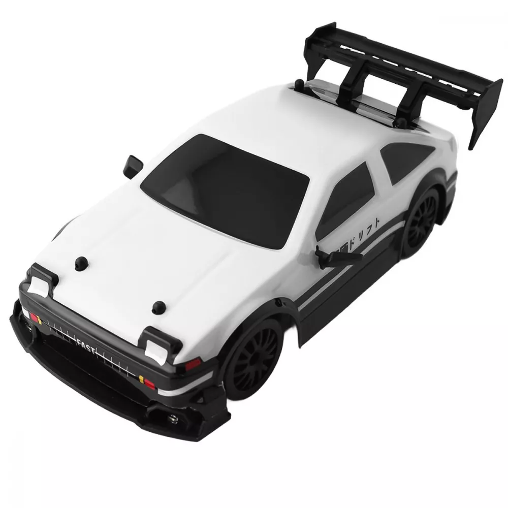 Машинка дрифт на радиоуправлении Toyota Trueno 4WD комплект сменных шин 18 км/ч 2,4 GHz Белый (632524)