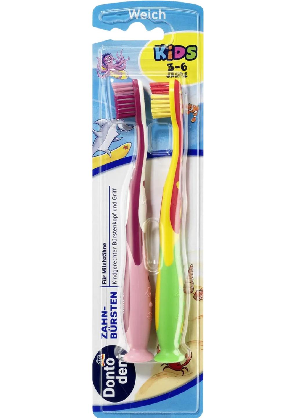 ᐉ Зубная щетка Dontodent Kids для детей 3-6 лет 2 шт. (Е-01138)