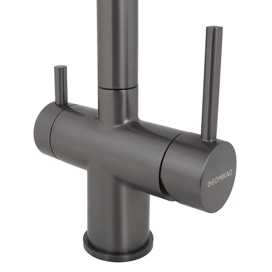 Змішувач кухонний LEOMIKAO KAWAGUCHI-S Flexo Filter GM воронена сталь (526808) - фото 5 Змішувач кухонний LEOMIKAO KAWAGUCHI-S Flexo Filter GM воронена сталь (526808) - фото 5