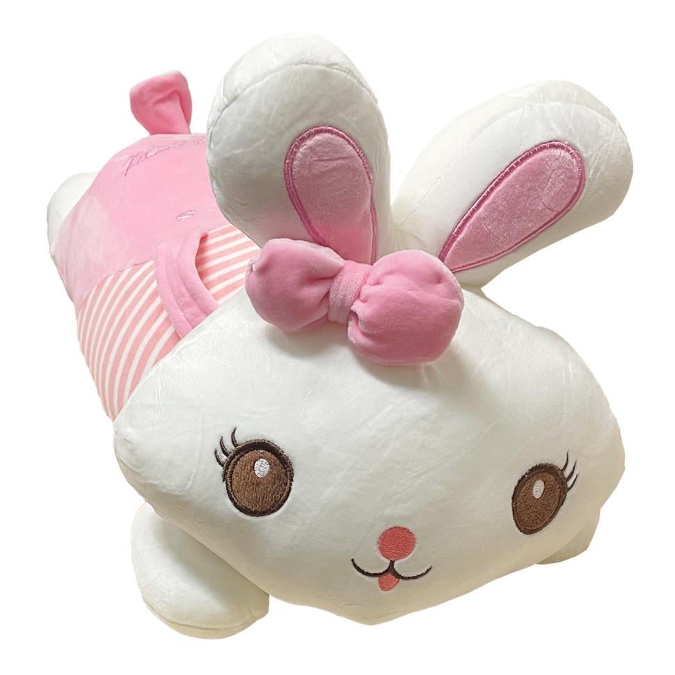 М'яка іграшка Bambi Зайка L1122 з пледом 60 см Pink (RLT48460)