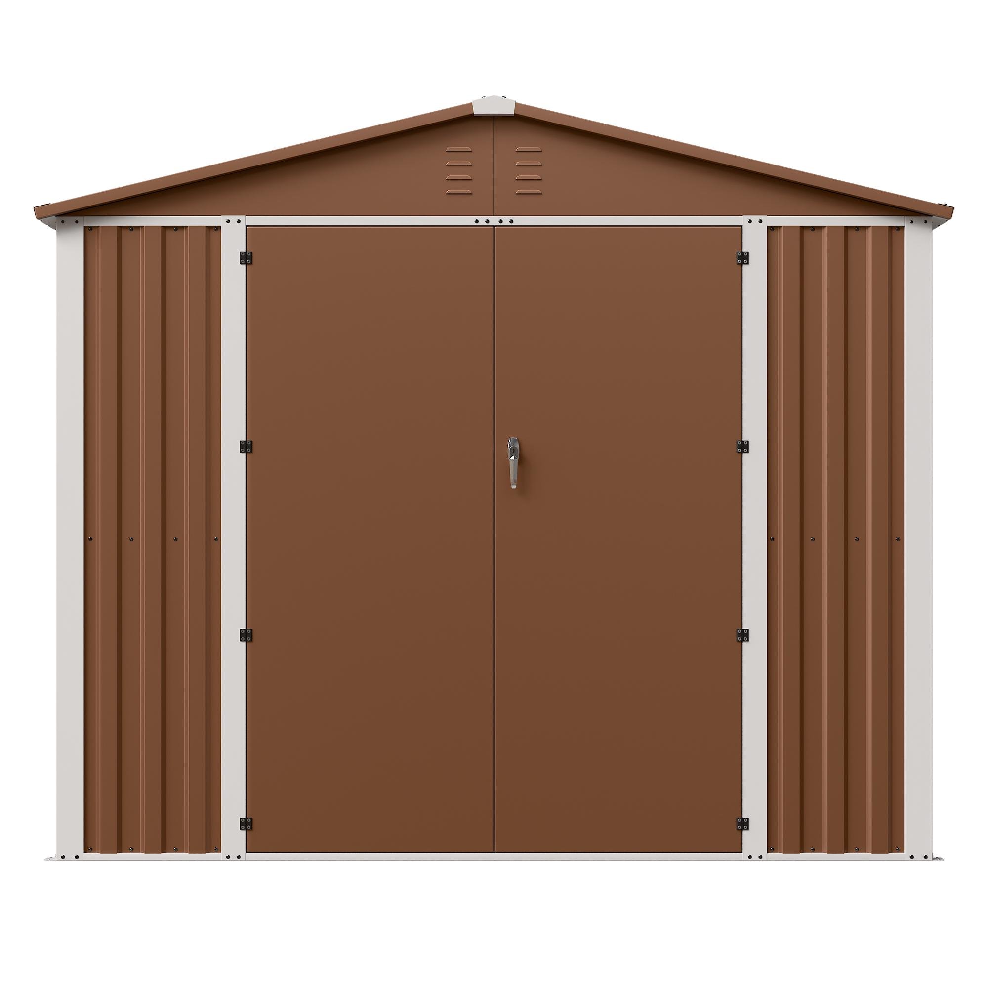 Хозблок-сарай металлический DS-03 с двускатной крышей 2000х2400х1800 мм Коричневый