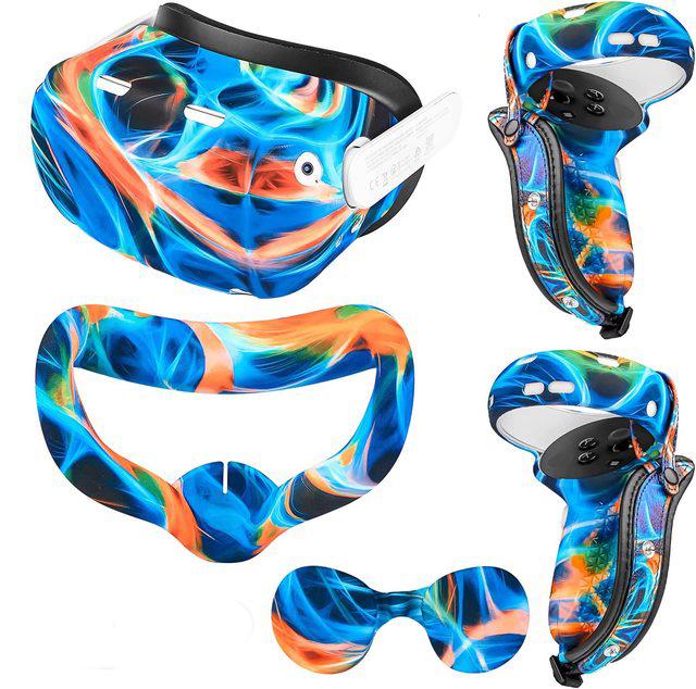Набор защиты для Oculus Quest 2 дизайнерский силиконовый Blue/Orange (ACS-DSNZFQ2blor) - фото 1 Набор защиты для Oculus Quest 2 дизайнерский силиконовый Blue/Orange (ACS-DSNZFQ2blor) - фото 1