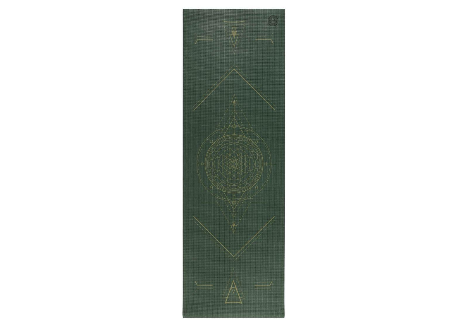 Коврик для йоги Bodhi Leela Yantralign Янтра 183x60x0,45 см Forest Green (896bfyg)