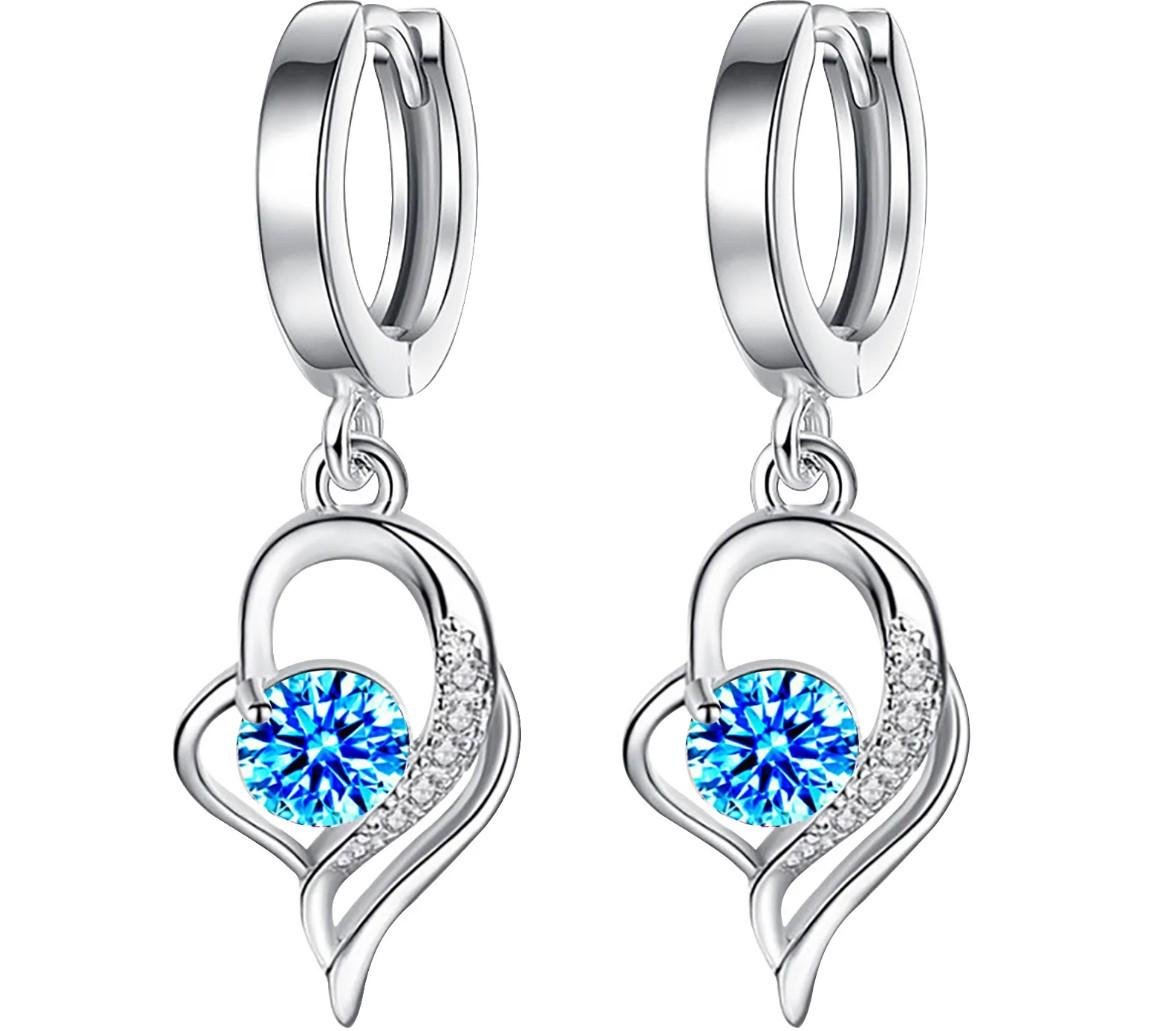 Серьги подвески Primo Fly Heart Blue (2745839466)