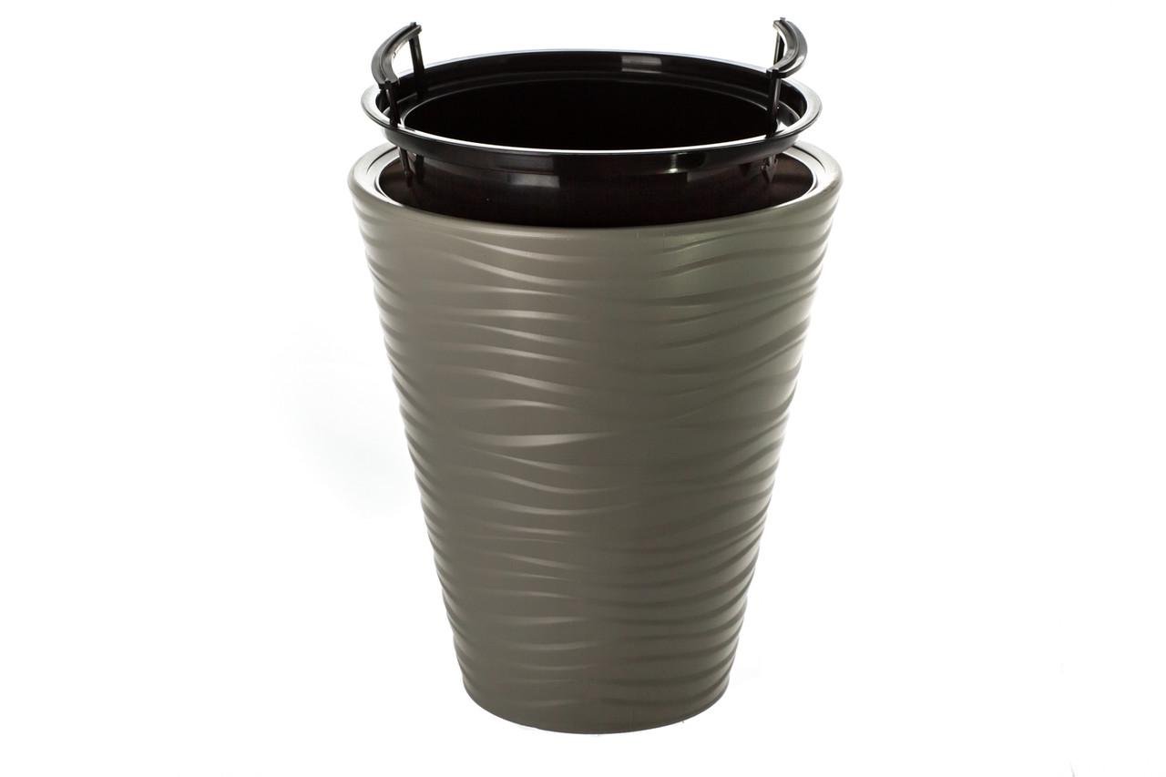Горщик для квітів Form-Plastic Сахара круглий 14,6 л 30х33 см Світло-сірий