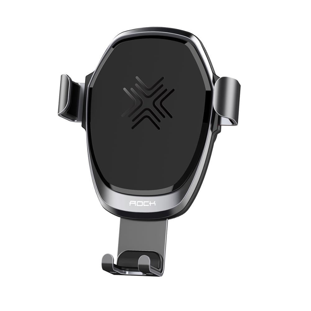 Автотримач для телефону Rock Gravity Car Mount з бездротовою зарядкою 7,5 W/10 W Сірий (RWC0246)