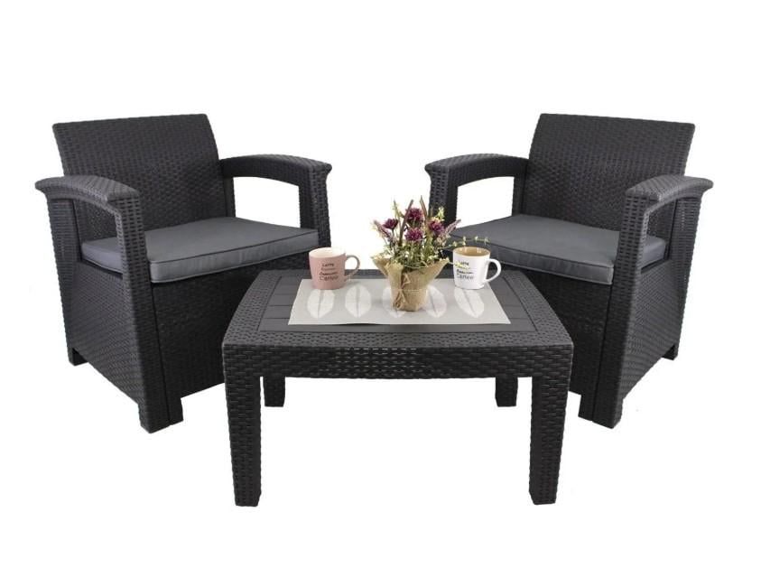 Набор садовой мебели Garden Line BERNY искусственный ротанг Черный