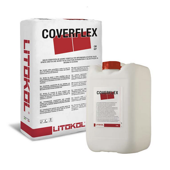 Гидроизоляция двухкомпонентная эластичная Litokol COVERFLEX A/B 20/10 кг (CVF0020/CVF0010)