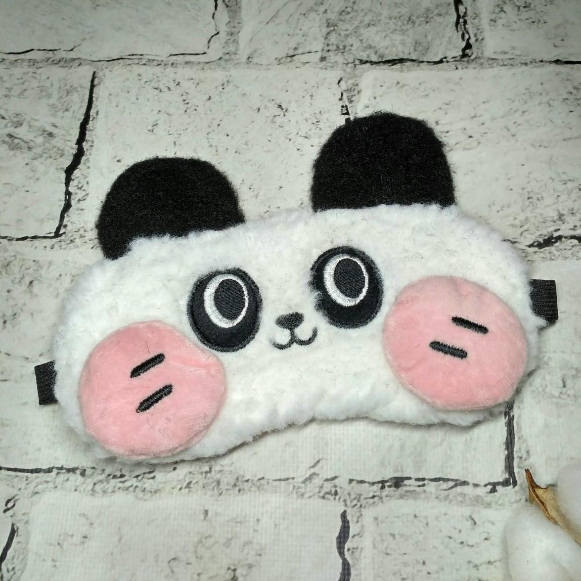 Маска для сну плюшева Панда 18х9 см Білий (20244-5) - фото 1 Маска для сну плюшева Панда 18х9 см Білий (20244-5) - фото 1