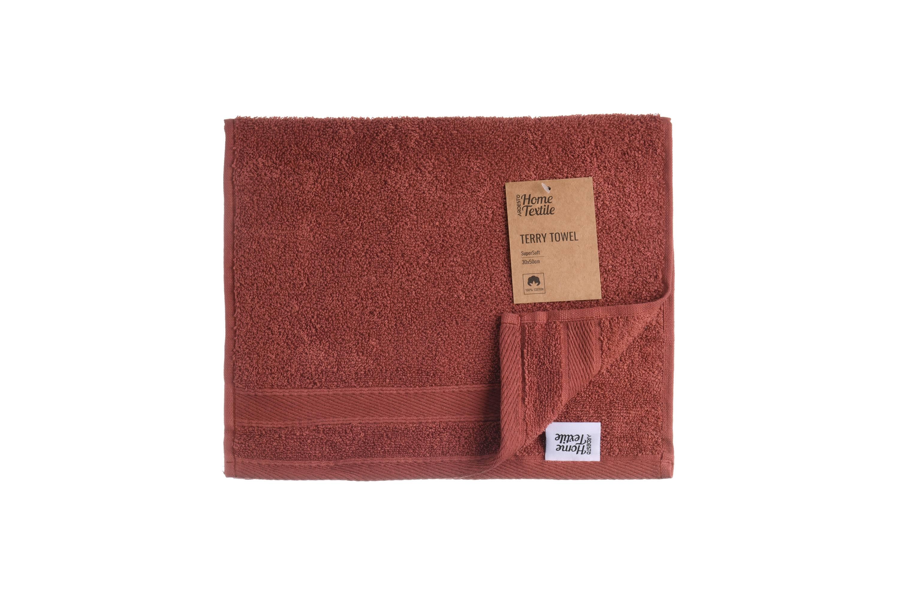 Полотенце махровое Ardesto SuperSoft 30х50 см Терракотовый (ART2230RT)