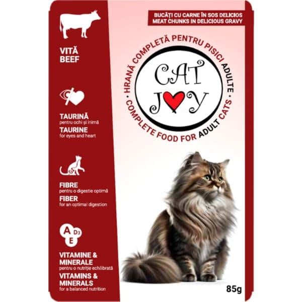 Корм для котів Cat Joy з яловичиною в соусі 85 г (23253296)