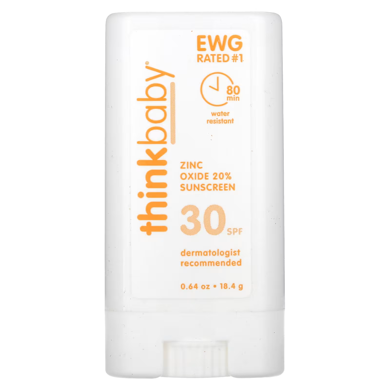 Стик солнцезащитный для детей THINK Baby SPF30 с оксидом цинка минеральный 18,4 г (33968531)