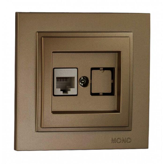 Розетка компьютерная Mono Electric DESPINA RJ45 CAT6 Бронзовый (12106)