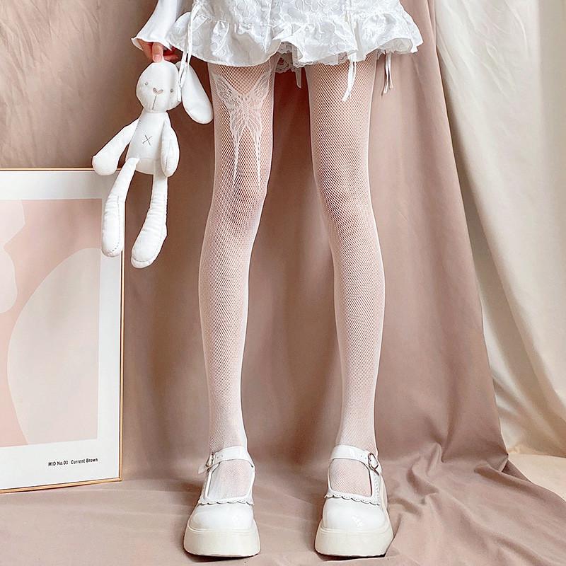 Колготи в сітку з метеликом One Size Білий (2652)