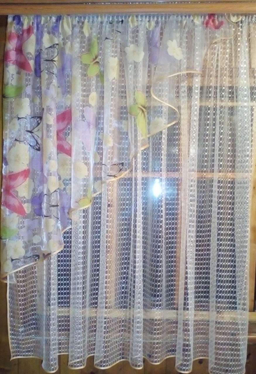 Штори Фаїна ліва Молочний/Метелик (1061407427) Штори Фаїна ліва Молочний/Метелик (1061407427)