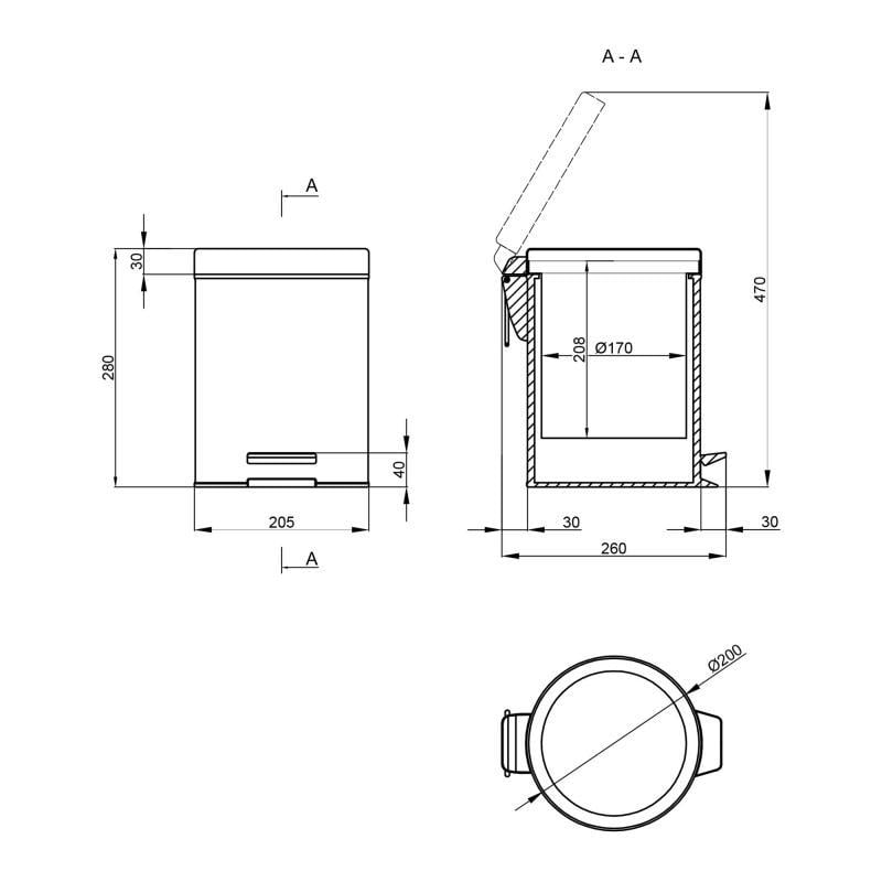 Відро для сміття Qtap Liberty CRM 5 л (1149) - фото 3