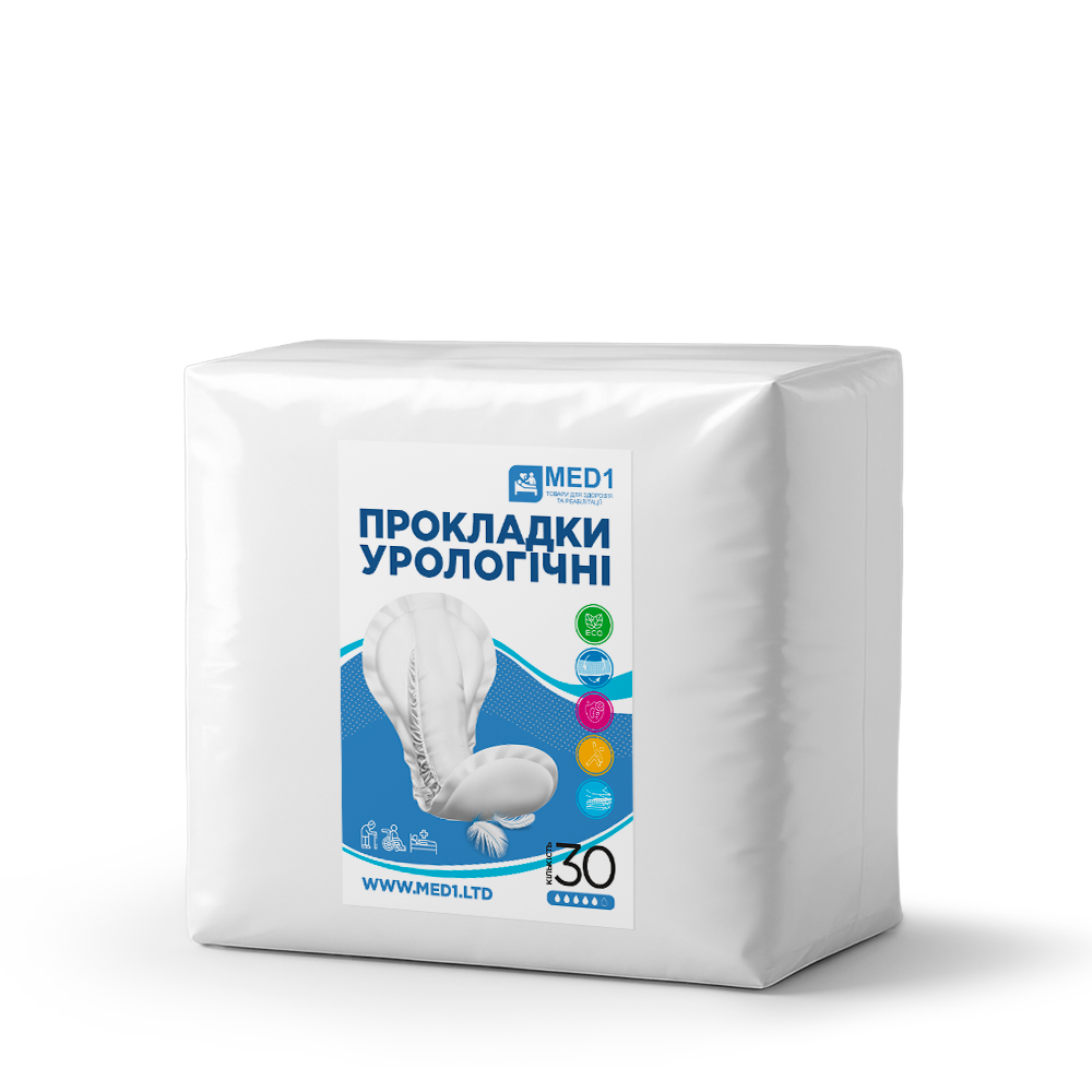 Прокладки урологические при недержании MED1-WC04 одноразовые 60х30 см 30 шт. (MED1-WC04603030)