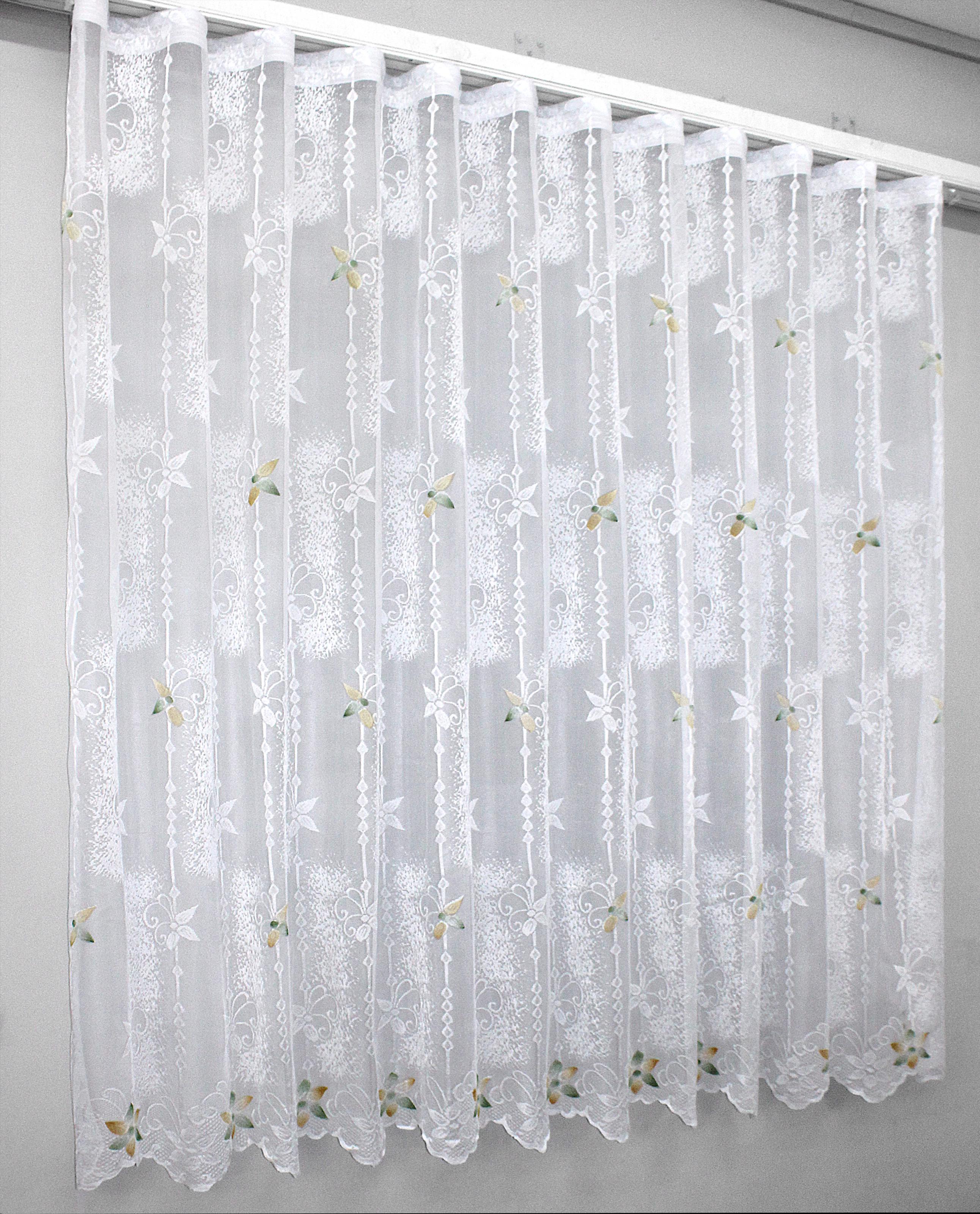 Тюль VR-Textil 1234т Juli жаккард 300х200 см Белый/Зеленый/Золотистый (40-155)