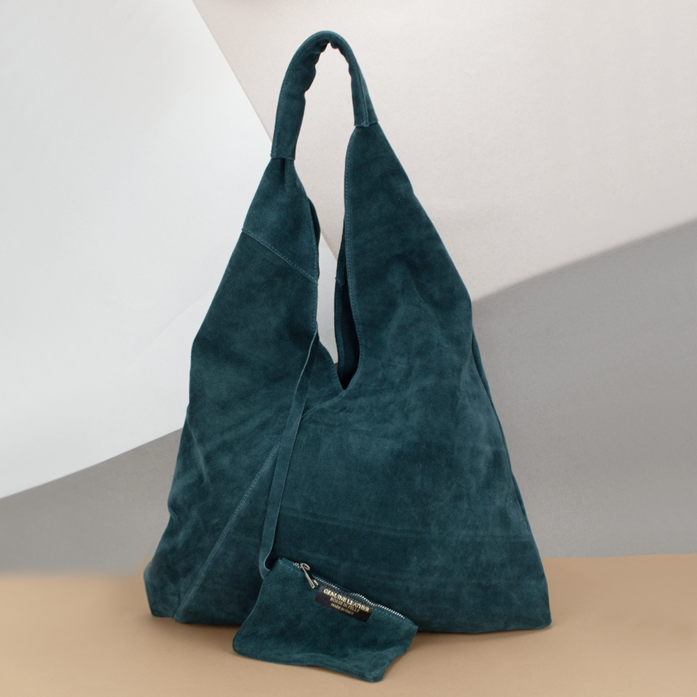 Сумка-шопер жіноча Virginia Conti 03801 замшева з гаманцем Петроліо (2412974725) - фото 1 Сумка-шопер жіноча Virginia Conti 03801 замшева з гаманцем Петроліо (2412974725) - фото 1