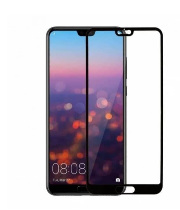 Загартоване скло на Huawei P20 / Повне покриття / Чорна рамка