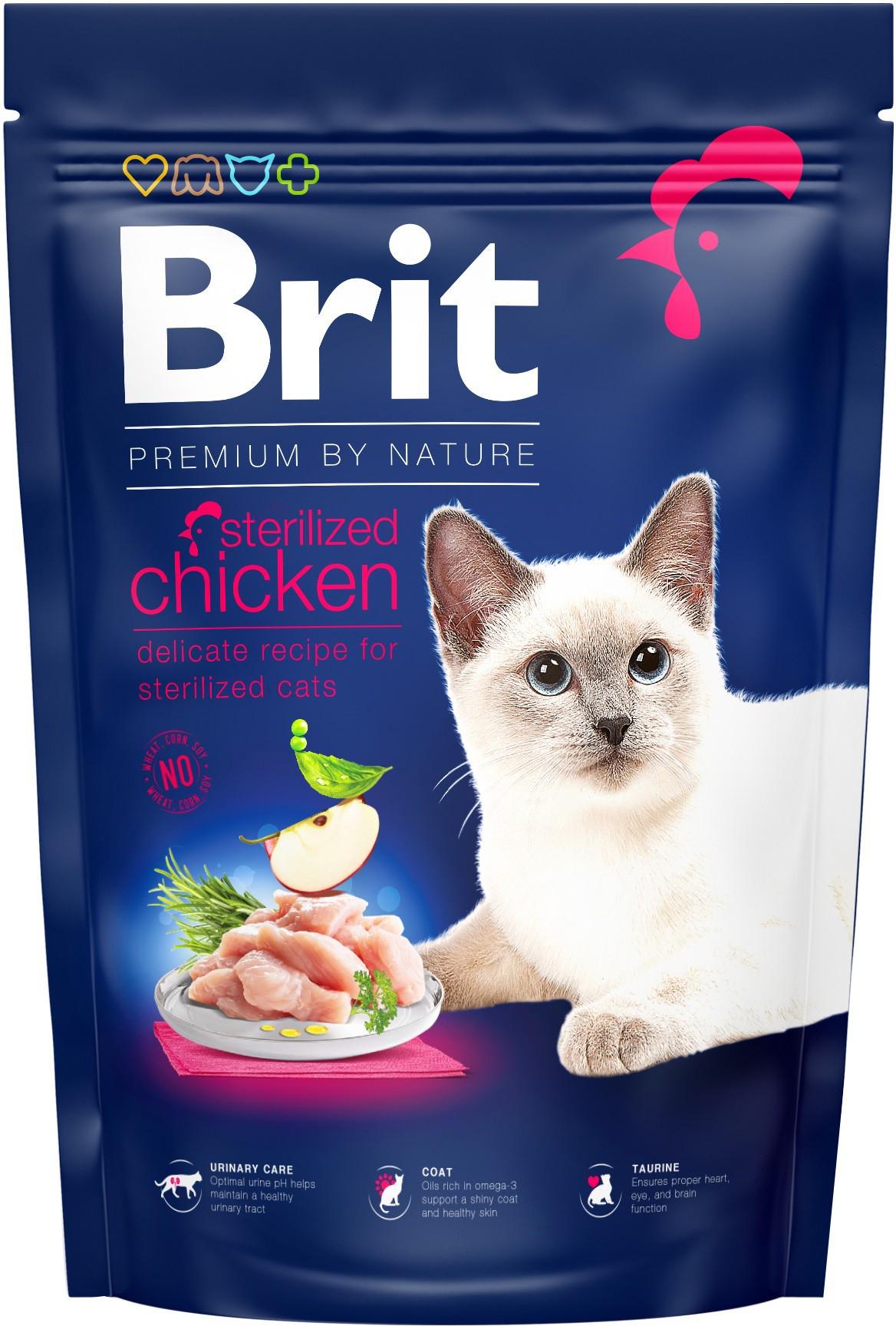 Сухой корм для стерилизованных кошек Brit Premium Sterilised с курицей 1.5 кг (8595602553150)