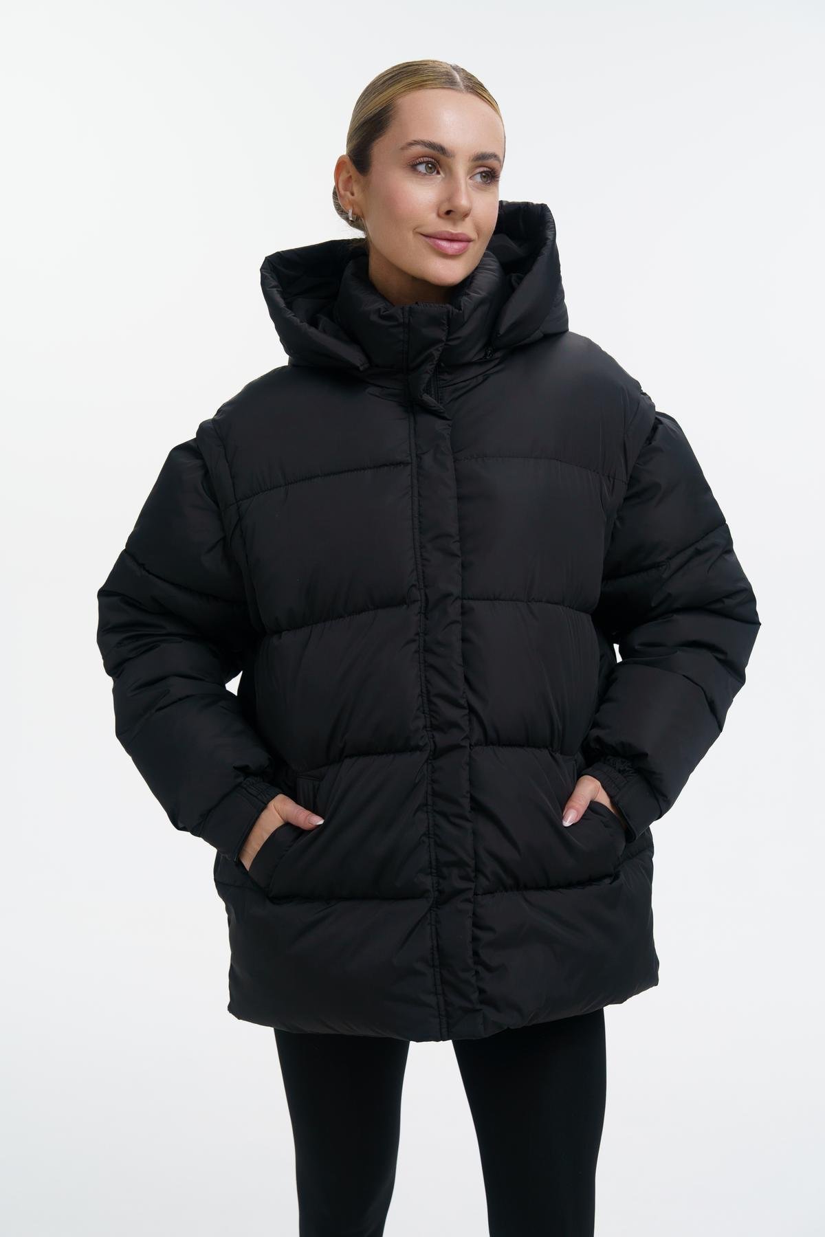 Пуховик-трансформер жіночий Intruder Mishele M Чорний (1148198652/M) - фото 1