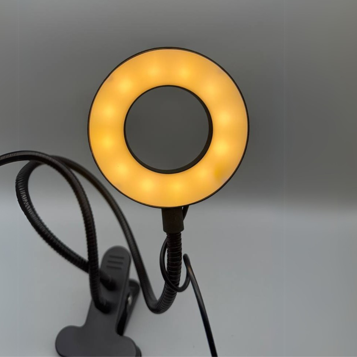 Лампа кільцева Led з гнучким кріпленням для телефону 9 см та ніжка прищіпка Professional Live Streem 50 см (LS-0066-Black) - фото 2