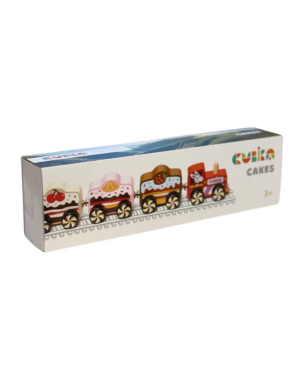 Игрушка деревянная Cubika Поезд-пирожное 30x6x8,5 см - фото 5