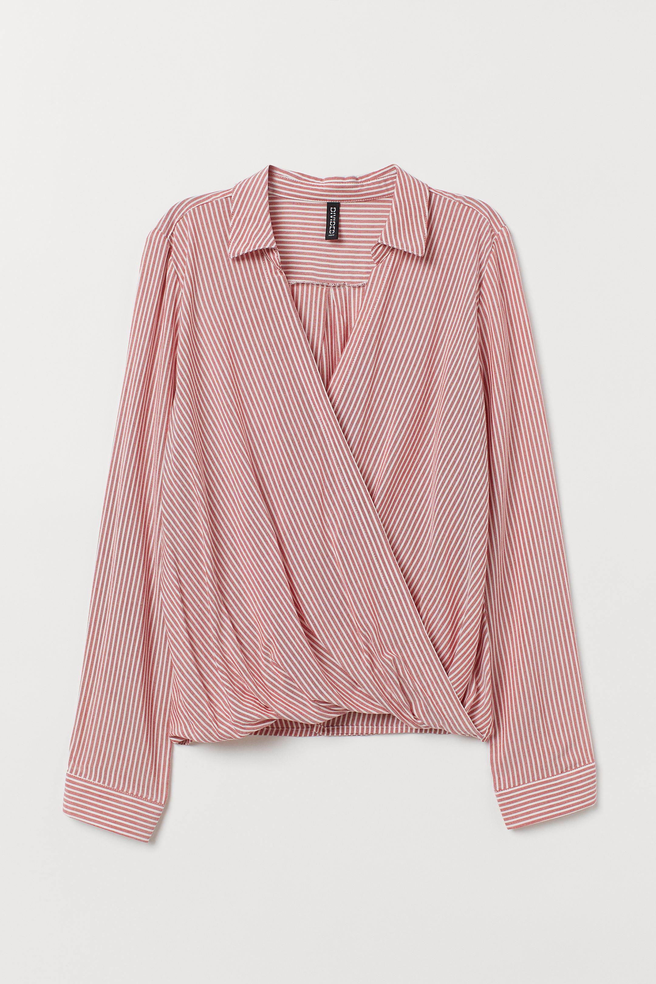 Блуза H&M Смужка р. 34 Біло-червоний (7357639)