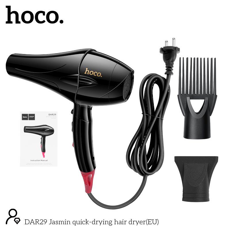 Фен для волос Hoco Jasmin quick-drying hair dryer DAR29 2400 Вт Черный - фото 5 Фен для волос Hoco Jasmin quick-drying hair dryer DAR29 2400 Вт Черный - фото 5