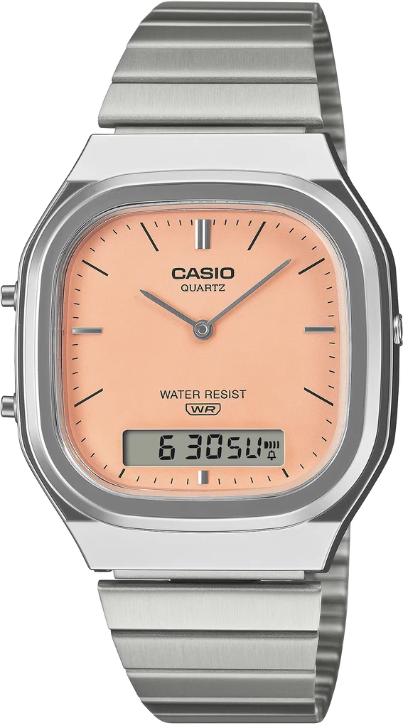 Наручные часы унисекс Casio Vintage Edgy AQ-240E-4A с подсветкой Оранжевый (3139706448)